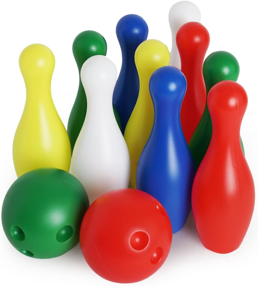 Boley Kids Bowling Set - 12 Piece Lawn Bowling Games Set - Portable Indoor or Outdoor Bowling Game - Toddler Bowling Pin and Ball Set