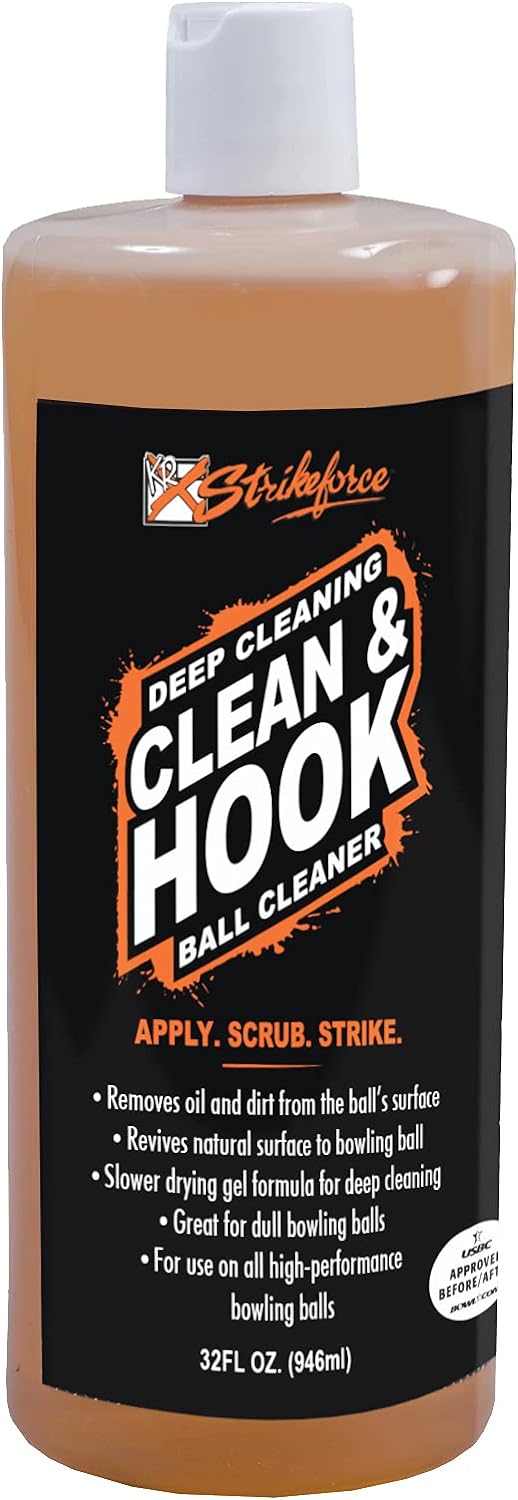 KR Strikeforce Clean  Hook Bowling Ball Cleaner - 32 Ounce Bottle,Orange