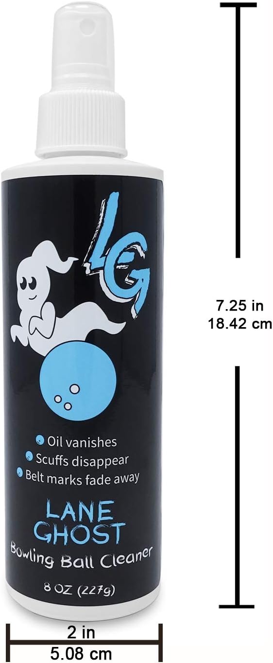 Lane Ghost Bowling Ball Cleaner Spray - USBC Approved - Oil, Scuff, and Belt Mark Cleaner - Restores Tack and Prolongs Lifespan of Ball