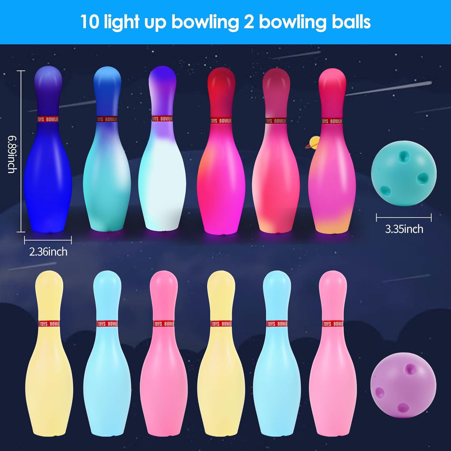 Zloveleexr Bowling Set for Kids and Adults, Christmas Birthday Party Games, Kids Education Motor Skills Toys,Perfect Outdoor Toys