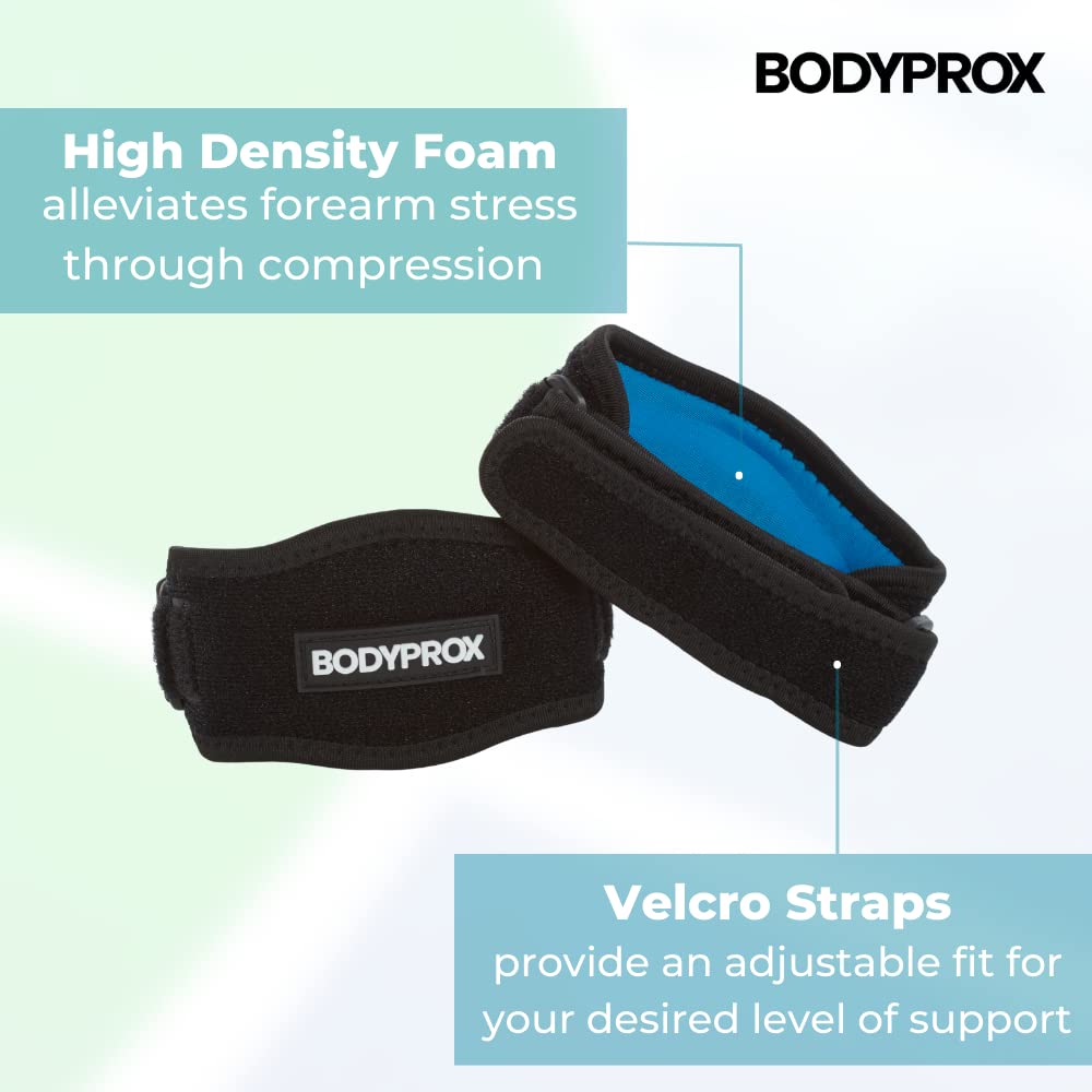 Bodyprox Elbow Brace 2 Pack for Tennis Golfers Elbow Pain Relief