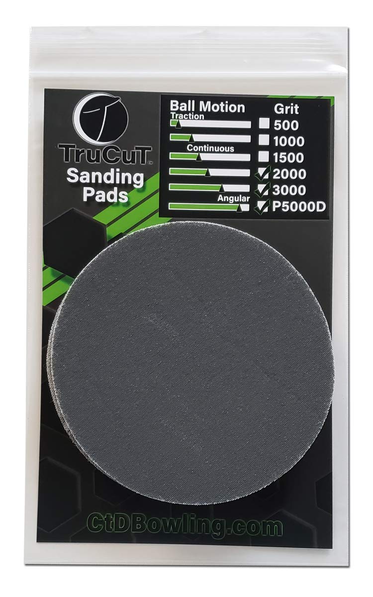TruCut by CTD Sanding Pads | 3 Pack High (6) | Sanding Pads Made for Bowling Balls | Bowling Ball Resurfacing Pads | Surface Management | Bowling Ball Restoration | Bowling Supplies  Accessories