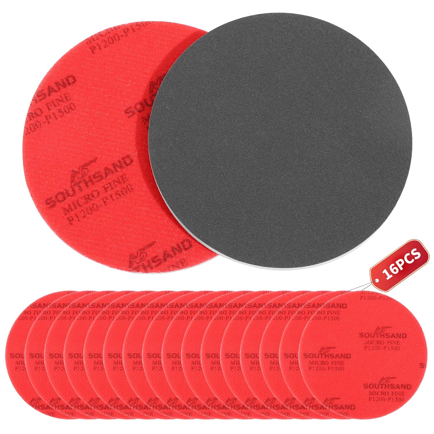 16 Pack Bowling Sanding Pads Bowling Accessories Bowling Ball Sanding Sand Pads Resurfacing Polishing Cleaning Kit, Grit 500, 800, 1000, 1200, 1500, 2000, 2500, 3000，4000