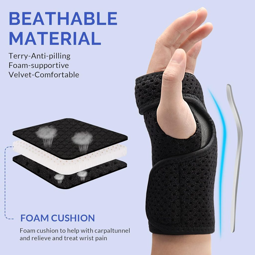 Carpal Tunnel Wrist Brace Night Support, Metal Wrist Splint with 2 Straps Hand support for Women and Men, Wrist Splint Arm Stabilizer Hand Brace for strained wrist, Tendinitis, Bowling-Right Carpal Tunnel Wrist Brace Night Support, Metal Wrist Splint with 2 Straps Hand support for Women and Men, Wrist Splint Arm Stabilizer Hand Brace for strained wrist, Tendinitis, Bowling-Right