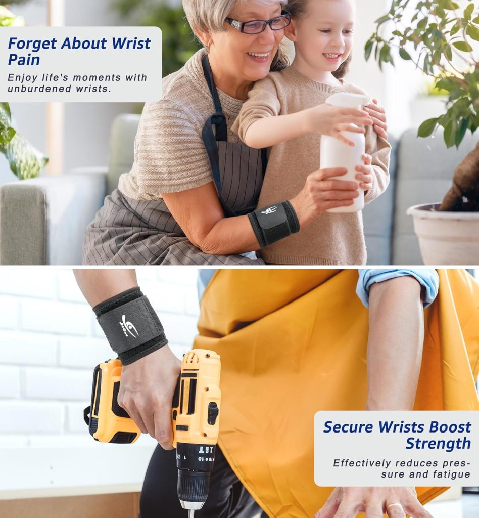 HiRui Wrist Brace (2 PCS) - Adjustable Compression for Carpal Tunnel Arthritis Tendonitis Sprain Pain Relief | Wrist Support Wrist Wraps for Both Hands, Ideal for Sports Gym Workouts (Black) HiRui Wrist Brace (2 PCS) - Adjustable Compression for Carpal Tunnel Arthritis Tendonitis Sprain Pain Relief | Wrist Support Wrist Wraps for Both Hands, Ideal for Sports Gym Workouts (Black)