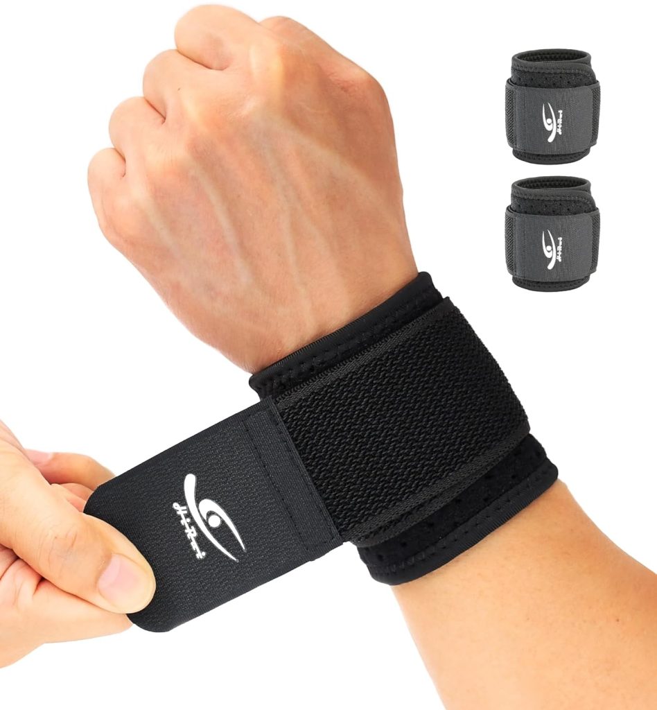 HiRui Wrist Brace (2 PCS) - Adjustable Compression for Carpal Tunnel Arthritis Tendonitis Sprain Pain Relief | Wrist Support Wrist Wraps for Both Hands, Ideal for Sports Gym Workouts (Black) HiRui Wrist Brace (2 PCS) - Adjustable Compression for Carpal Tunnel Arthritis Tendonitis Sprain Pain Relief | Wrist Support Wrist Wraps for Both Hands, Ideal for Sports Gym Workouts (Black)