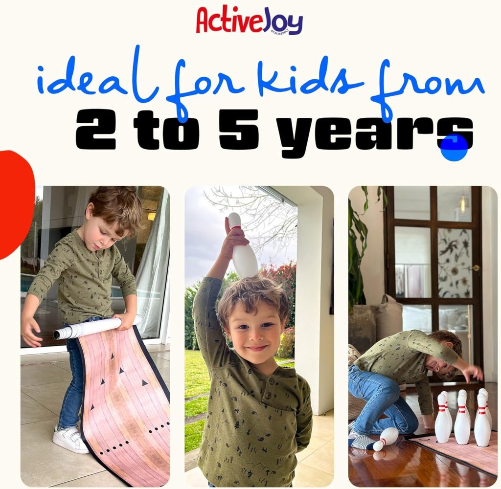 ActiveJoy - Mini Kids Bowling Set - Bowling Games for Kids Indoor - Bowling Alley Toy with Lane, 10 pins, 2 Balls for Family Friends - 2-5 Years Old. ActiveJoy - Mini Kids Bowling Set - Bowling Games for Kids Indoor - Bowling Alley Toy with Lane, 10 pins, 2 Balls for Family Friends - 2-5 Years Old.