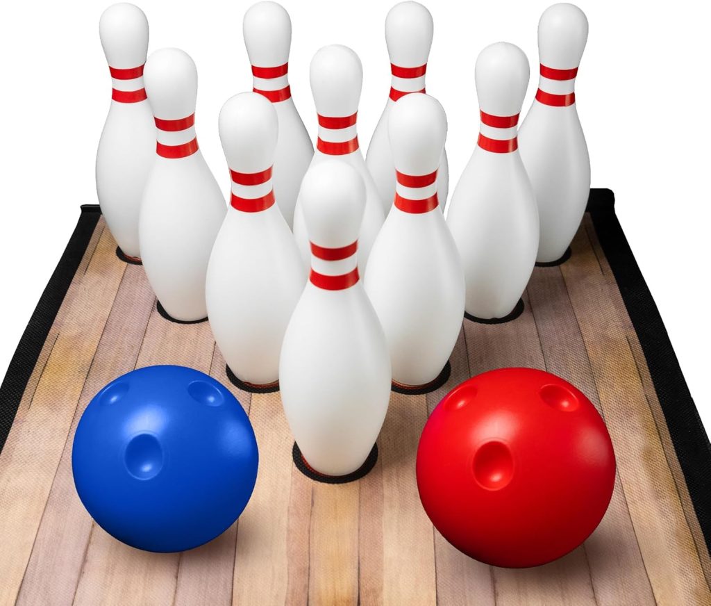 ActiveJoy - Mini Kids Bowling Set - Bowling Games for Kids Indoor - Bowling Alley Toy with Lane, 10 pins, 2 Balls for Family Friends - 2-5 Years Old. ActiveJoy - Mini Kids Bowling Set - Bowling Games for Kids Indoor - Bowling Alley Toy with Lane, 10 pins, 2 Balls for Family Friends - 2-5 Years Old.