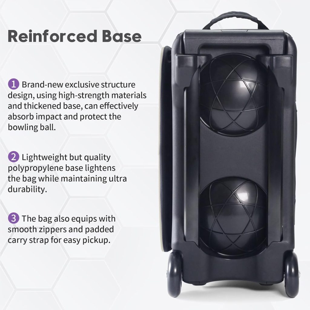 Mangrove 2 Ball Bowling Bag with Wheels, Double Bowling Bags 2 Ball Roller w/Separate Compartment for Bowling Shoes (Up To US Mens Size 15), Accessory Pocket Retractable Handle Extends To 40 Mangrove 2 Ball Bowling Bag with Wheels, Double Bowling Bags 2 Ball Roller w/Separate Compartment for Bowling Shoes (Up To US Mens Size 15), Accessory Pocket Retractable Handle Extends To 40